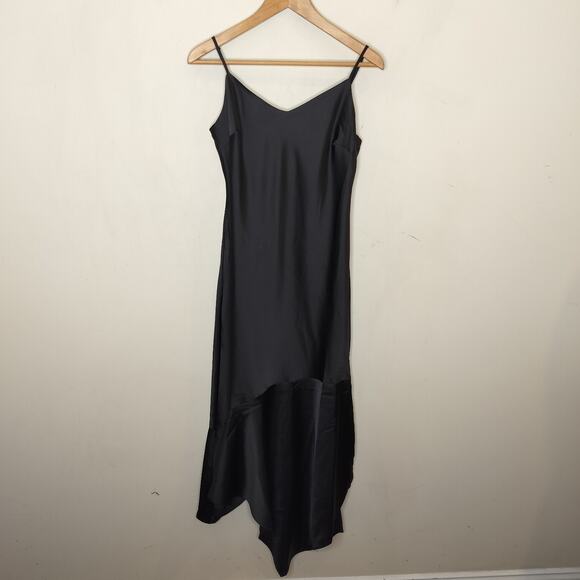 Steve Madden Satin Midi Slip Dress Asymmetric Cocktail Party - Picture 1 of 7